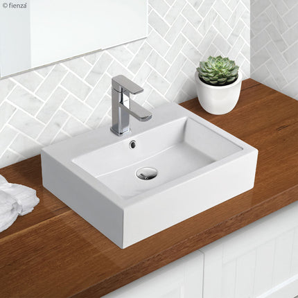 Fienza Modena Matte White Above Counter Basin, Square ,