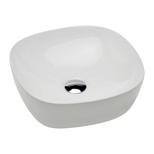 Fienza Koko Gloss White Above Counter Basin, 370mm, Soft Square ,