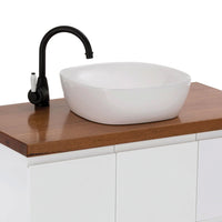 Fienza Koko Gloss White Above Counter Basin, 370mm, Soft Square ,