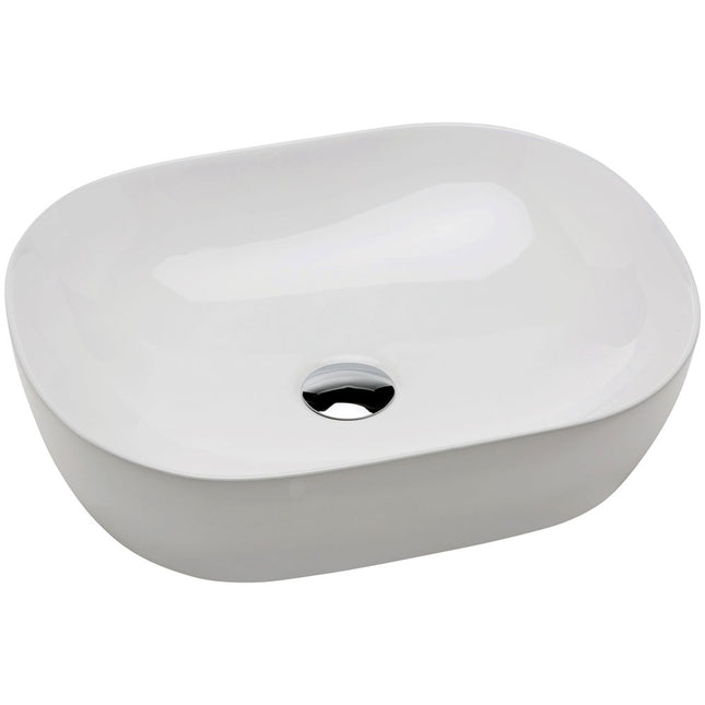 Fienza Koko Gloss White Above Counter Basin, 465mm, Soft Rectangular ,