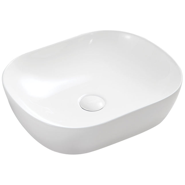 Fienza Koko Matte White Above Counter Basin, 465mm, Soft Rectangular ,