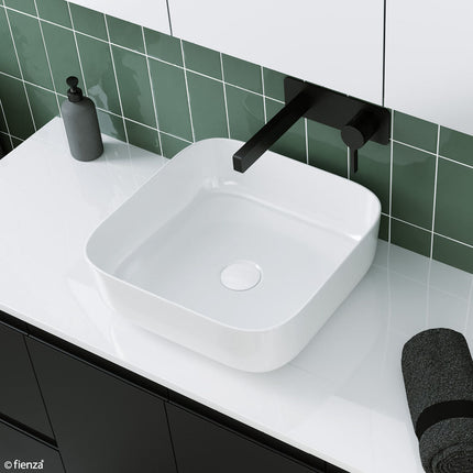 Fienza Petra Gloss White Above Counter Basin, No Tap Hole ,
