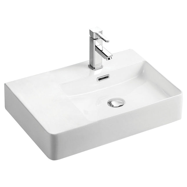 Fienza Petra Gloss White Right Bowl Wall Basin ,