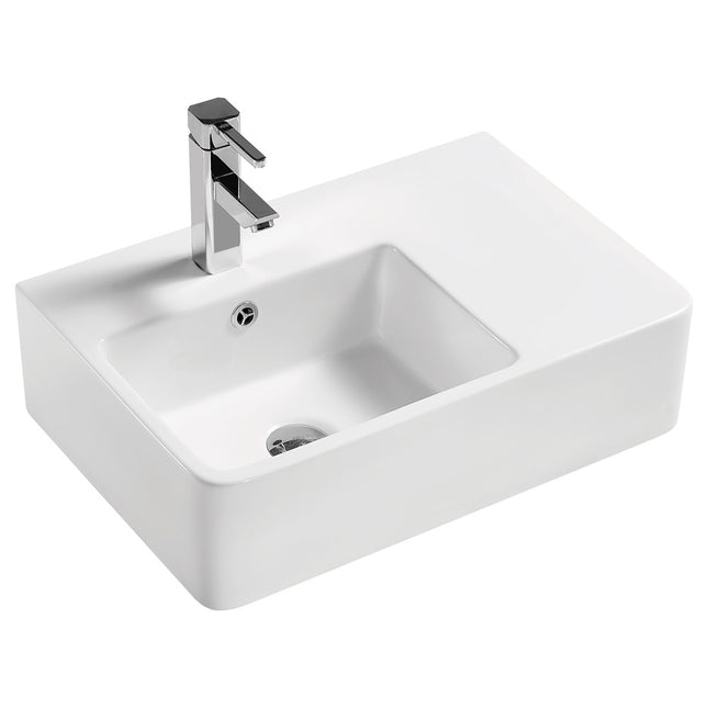 Fienza Delta Care Gloss White Left Bowl Wall Hung Basin ,