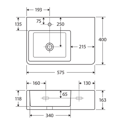 Fienza Delta Accessible Care Kit with Left Hand 90° Rail ,