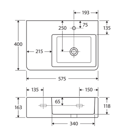 Fienza Delta Accessible Care Kit with Right Hand 90° Rail ,
