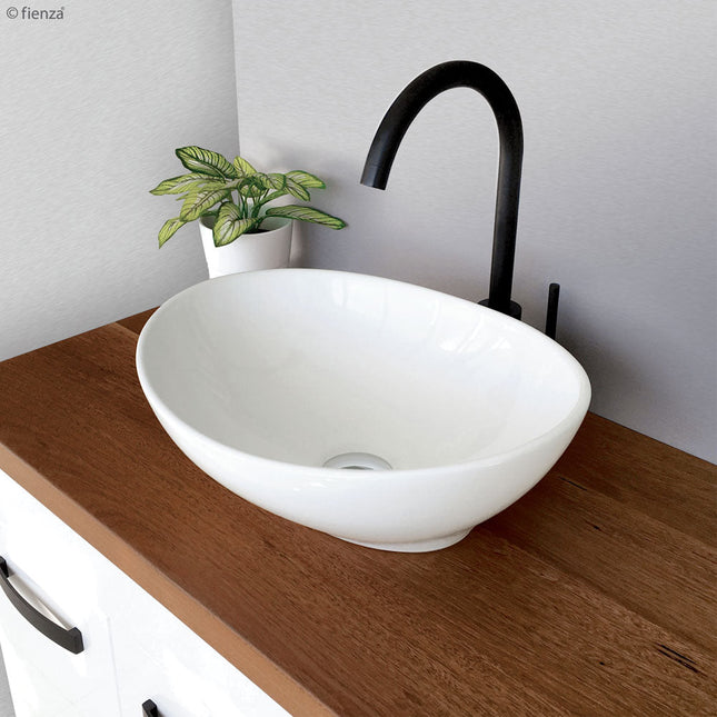 Fienza Paola Gloss White Above Counter Basin, 410mm ,