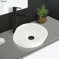 Fienza Alix Gloss White Ceramic Above Counter Basin, Circular ,