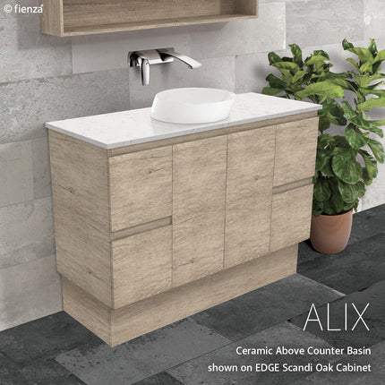 Fienza Alix Gloss White Ceramic Above Counter Basin, Circular ,