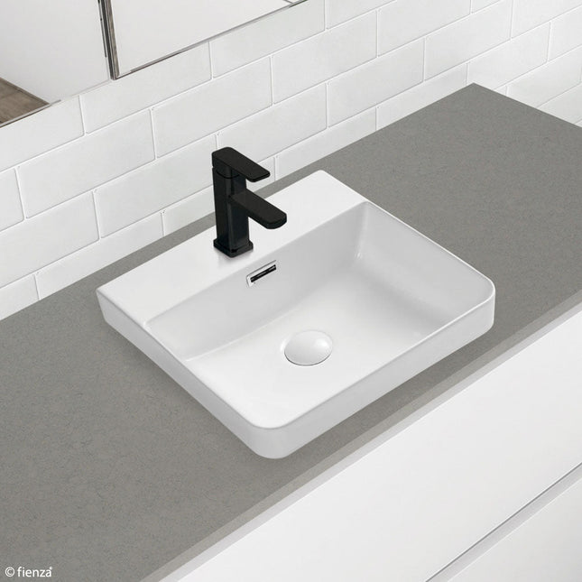 Fienza Petra Gloss White Semi Inset Basin ,