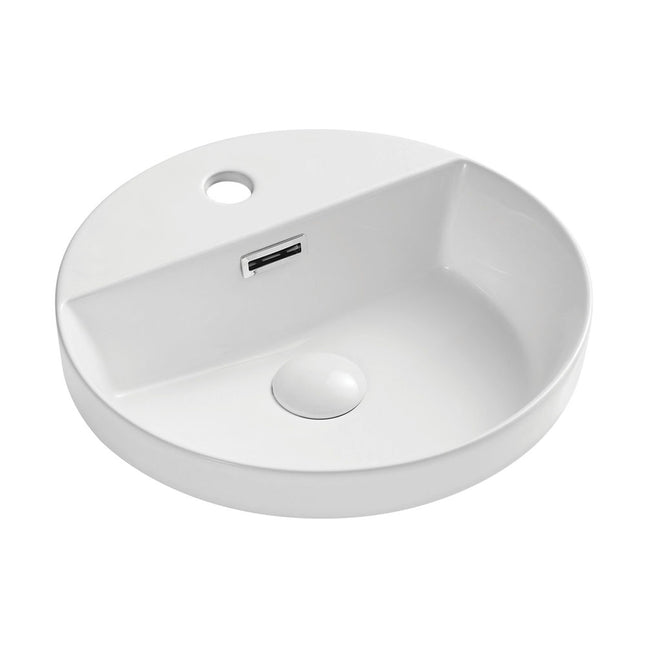 Fienza Reba Gloss White Semi Inset Basin, 1 Tap Hole ,