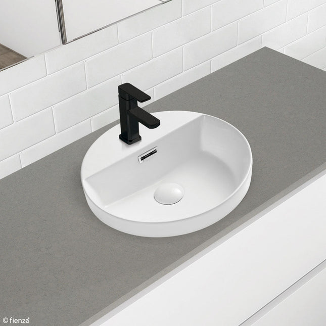 Fienza Reba Gloss White Semi Inset Basin, 1 Tap Hole ,