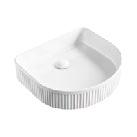 Fienza Eleanor Gloss White Above Counter Basin, Fluted Design, Arch , Default Title