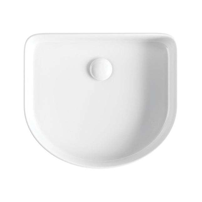 Fienza Eleanor Gloss White Above Counter Basin, Fluted Design, Arch ,