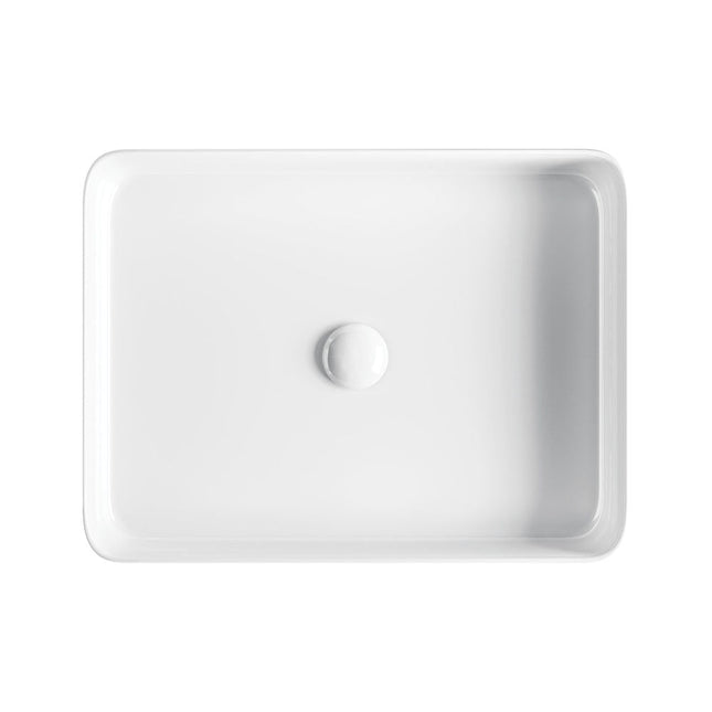 Fienza Eleanor Gloss White Above Counter Basin, Fluted Design, Ractangle ,