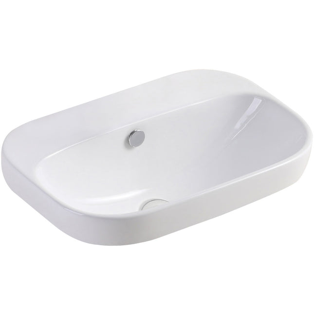 Fienza Parisa Gloss White Semi Inset Basin, No Tap Hole ,