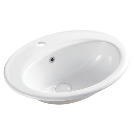 Fienza Lacy Gloss Off White Fully Inset Basin, 1 Tap Hole ,