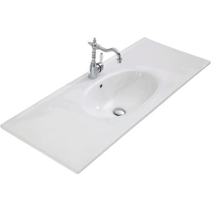 Fienza Rotondo Ceramic Gloss White Basin Top, 1200mm ,
