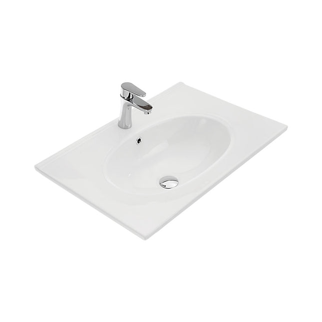 Fienza Rotondo Ceramic Gloss White Basin Top, 600mm ,
