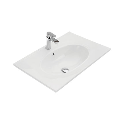 Fienza Rotondo Ceramic Gloss White Basin Top, 600mm ,