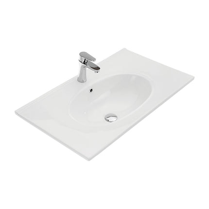 Fienza Rotondo Ceramic Gloss White Basin Top, 750mm ,