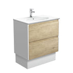 With Moulded Basin-Top - Rotondo Ceramic / Satin White Panels