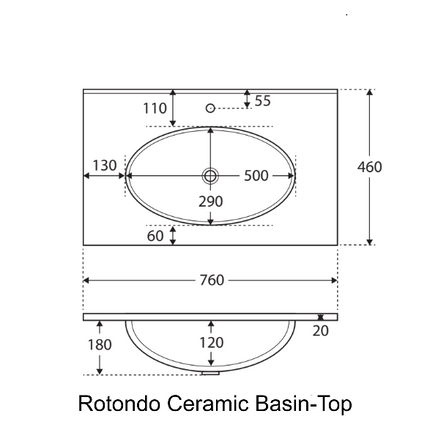 Fienza Amato Industrial 750 Cabinet on Kickboard, Solid Panels, Bevelled Edge ,