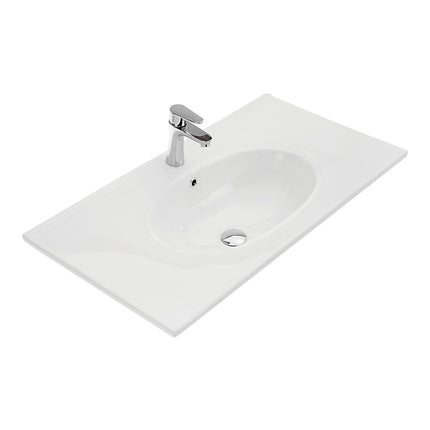 Fienza Rotondo Ceramic Gloss White Basin Top, 900mm ,