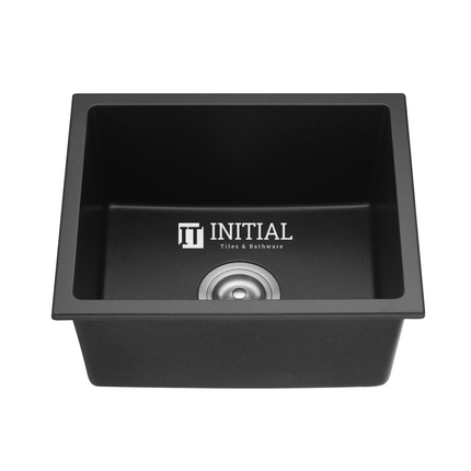 Granite Quartz Stone Top/Undermount Kitchen Sink Single Bowl 432x432x246 Matt Black ,