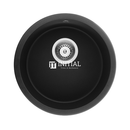 Granite Quartz Stone Top/Undermount Kitchen Sink Single Bowl with Overflow 466x466x210 Matt Black ,