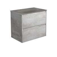 Fienza Amato Industrial 750 Wall Hung Cabinet, Solid Panels, Bevelled Edge , With Moulded Basin-Top - Satori Concrete Industrial Panels