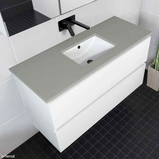 Fienza Sarah Dove Grey Undermount Basin Top, 1200mm, No Tap Hole ,