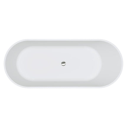 Fienza Encanto 1700 Freestanding Resin Stone Bathtub, Matte White, Oval ,