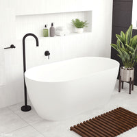 Fienza Kaya 1500 Lightweight Resin Stone Bathtub, Matte White ,