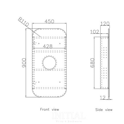 Otti Soft Rectangle Mirror Matte White Wall Mounted Shaving Cabinet ,