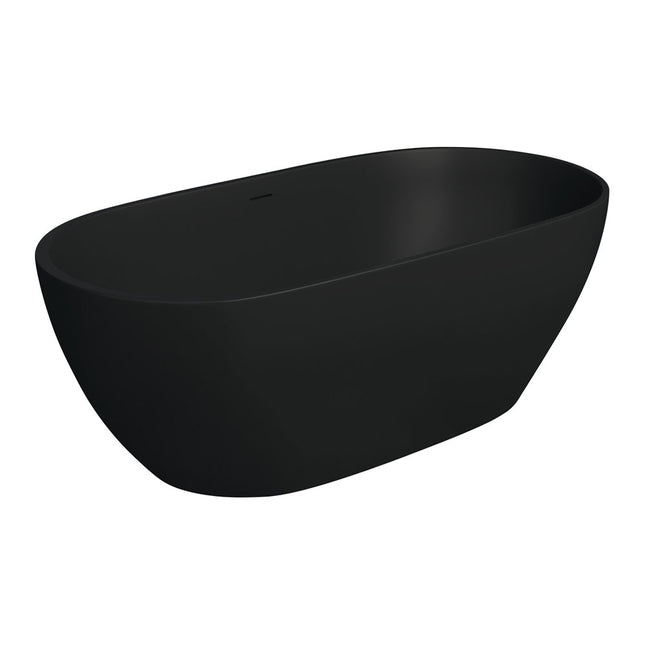 Fienza Luciana 1500 Freestanding Solid Surface Bathtub, Matte Black ,