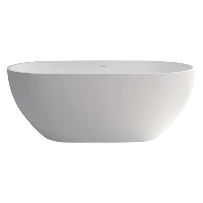Fienza Nero Freestanding Solid Surface Bathtub, Matte White , 1550mm
