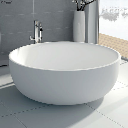 Fienza Shinto 1350 Freestanding Solid Surface Bathtub, Matte White ,