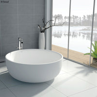 Fienza Shinto 1350 Freestanding Solid Surface Bathtub, Matte White ,
