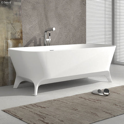 Fienza Hampton 1600 Freestanding Solid Surface Bathtub, Matte White ,