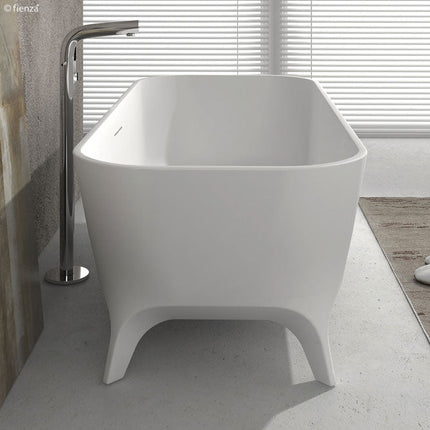 Fienza Hampton 1600 Freestanding Solid Surface Bathtub, Matte White ,