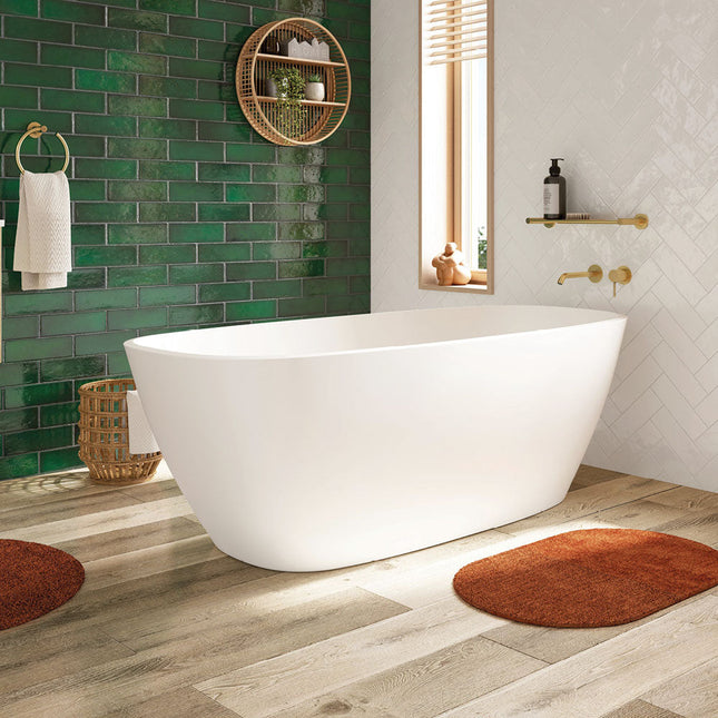 Fienza Marissa 1700 Freestanding Solid Surface Bathtub, Matte White ,