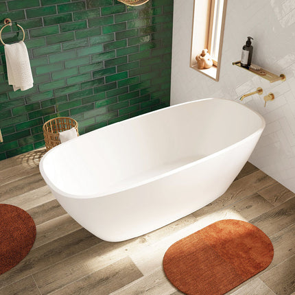 Fienza Marissa 1700 Freestanding Solid Surface Bathtub, Matte White ,
