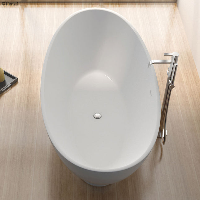 Fienza Antonia 1550 Freestanding Solid Surface Bathtub, Matte White ,