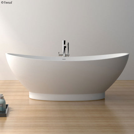 Fienza Antonia 1550 Freestanding Solid Surface Bathtub, Matte White ,