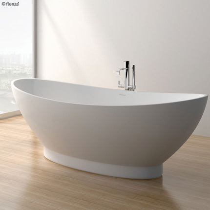 Fienza Antonia 1550 Freestanding Solid Surface Bathtub, Matte White ,
