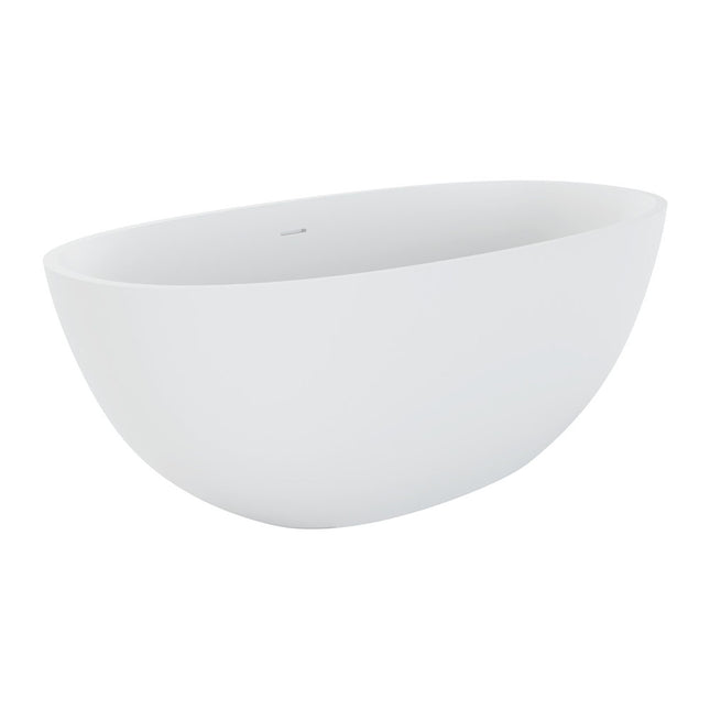 Fienza Sasso 1550 Freestanding Solid Surface Bathtub, Matte White ,