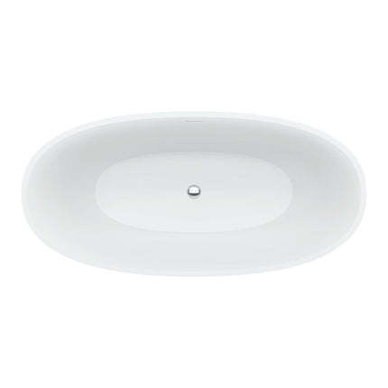 Fienza Sasso 1550 Freestanding Solid Surface Bathtub, Matte White ,
