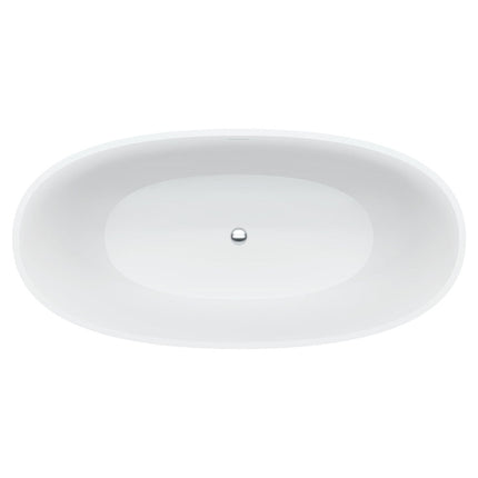 Fienza Sasso 1650 Freestanding Solid Surface Bathtub, Matte White ,