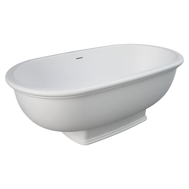 Fienza Rak Washington 1560 Vintage Freestanding Solid Surface Bathtub Matte White , Default Title